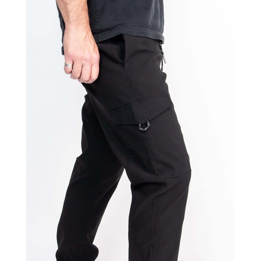 Ring of Fire Mens Tech Cargo Joggers Black Stretch Utility Pants Medium NWT - Picture 2 of 9